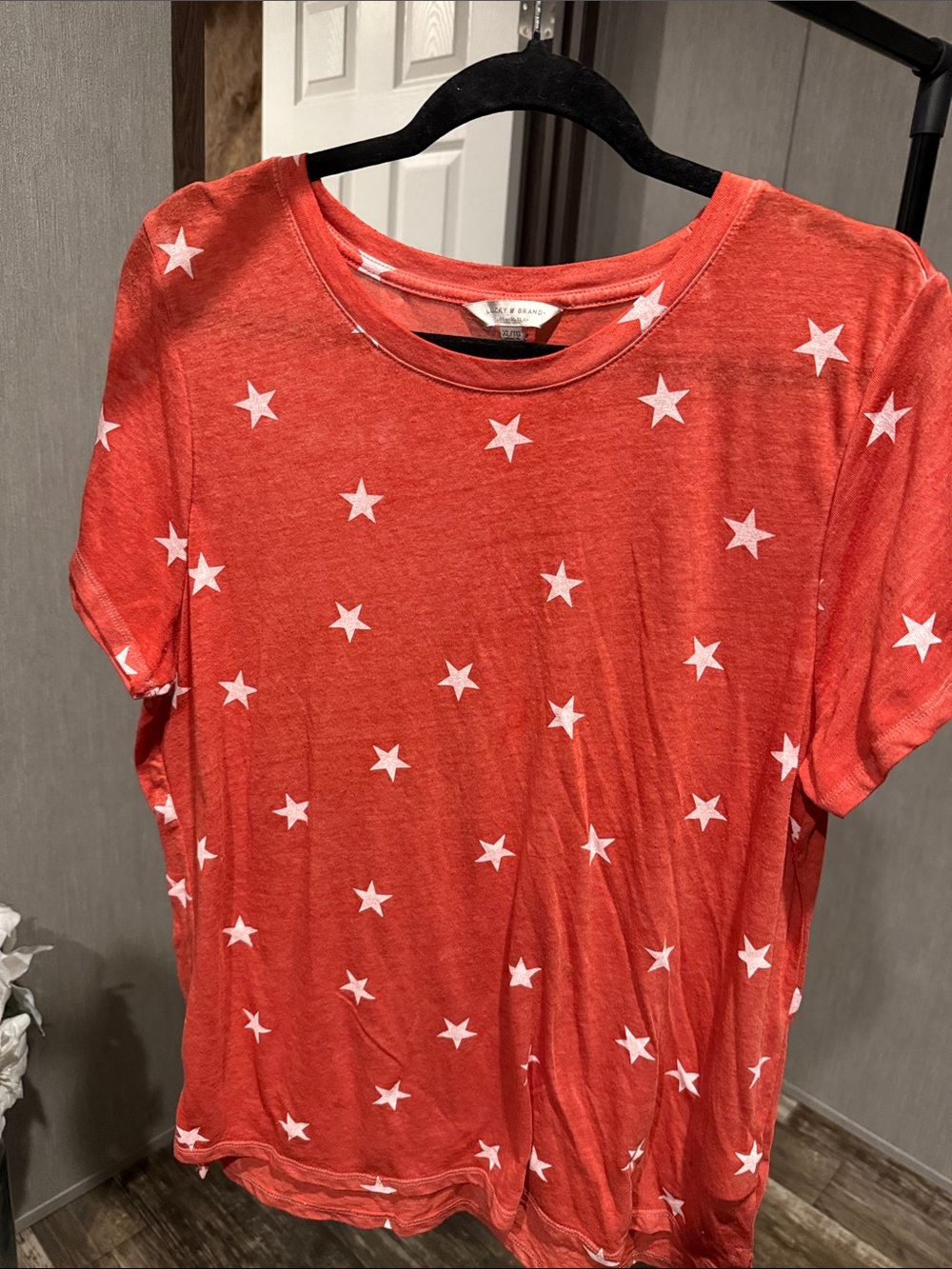 Lucky Brand Red Star Print Short Sleeve Tee